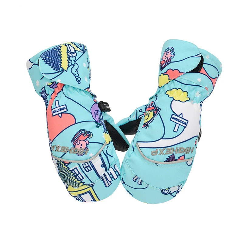 

New Winter Children's Finger Ski Gloves 1-8 Years Old Thickened Warm Waterproof and Cold Resistant Parent Child Ski Gloves