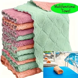 Ultra - Fine Fiber Light Gray Kitchen Towel Set - Absorbent, Soft, Stain - Removing Cleaning Cloths (5/10/20pcs) (20pcs Random color)