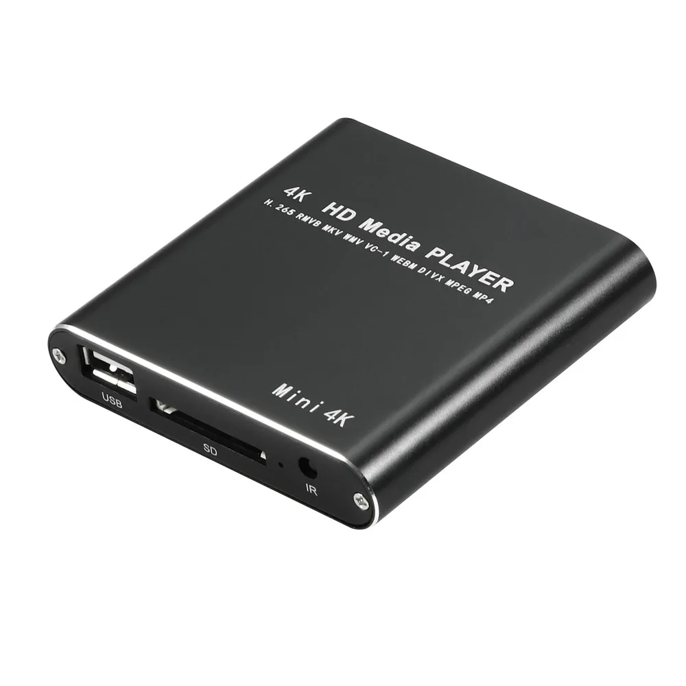 Portable Mini Full HD 4K Media Player Support HDD USB Drive SD Card 2K 1080P Autoplay Advertise AD Video MP3 PPT Players