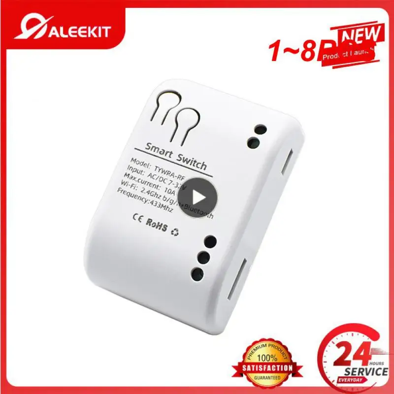 

1~8PCS Tuya Smart Rf Wifi On-off Switch 1 Gang Rf 433mhz Single Relay Module Voice Control With Alexa Home Wifi 10a