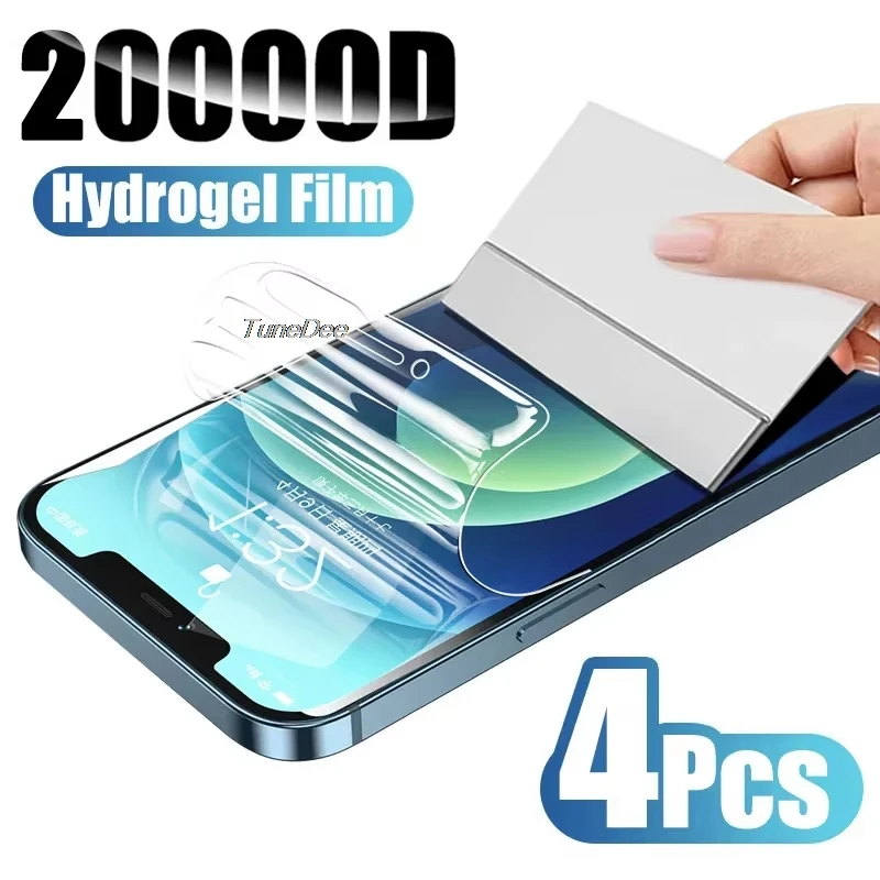 1-4 Stück Vollflächige Hydrogel-Folie für iPhone 13 12 11 14 15 16 17 Pro Max Displayschutzfolie für iPhone 16e XR XSMAX 8 Plus Ohne Glas