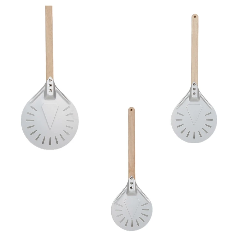 

Perforated Pizza Peel Aluminum Wooden Handle Pizza Peel Tool for Baking Kitchen