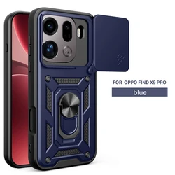 Armor Shockproof Phone Case with Lens Protection & Magnetic Ring Holder - Find X9 (Navy Blue)