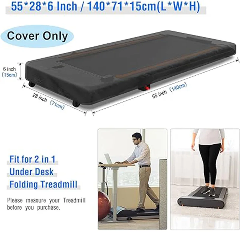 Treadmill Cover Dustproof Walking Mat Cover, Waterproof Protective Cover For Under Desk Walking Treadmill Office 140x71x15cm 5