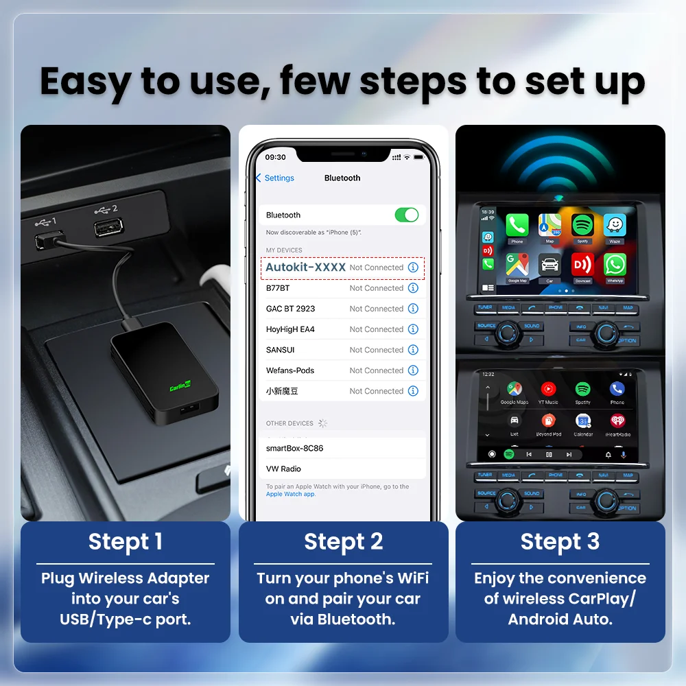 CarlinKit 5.0 & 4.0 - ī÷ ȵ̵ ڵ , OEM  ī÷/ȵ̵ ڵ BLE ̿ ޴ 