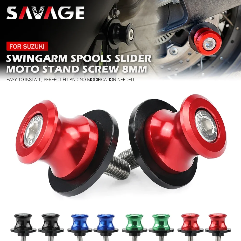 Swingarm Spools Slider for SUZUKI GSXR 125/150/600/750/1000 GSX-S 950 V-Strom 650/1050 GSXR150 GSXR125 Motorcycle Stand Screw M8,motorcycle stand,motorcycle swingarm spools