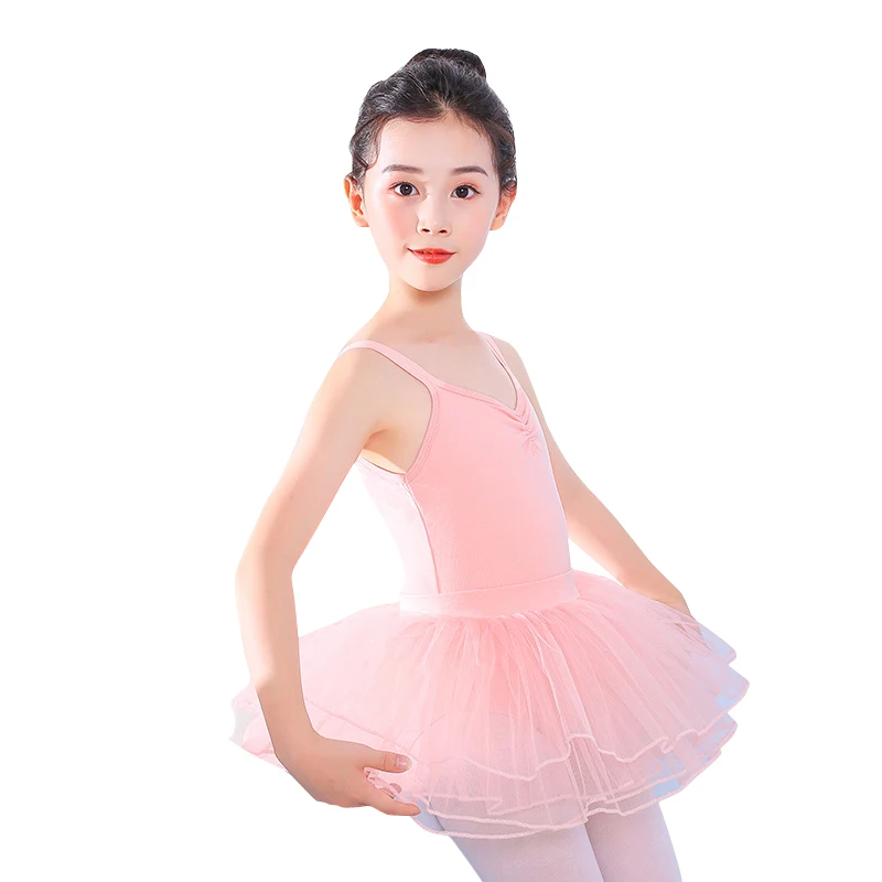 

Балетное платье, гимнастическое трико для девочек, детская балетная одежда с коротким рукавом, шифоновые юбки, детские танцевальные трико с бантом, 6 цветов