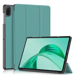 Elegant Trifold Magnetic Leather Tablet Case - Stand Hard Cover for HonorPad X8a 11 inch (Dark green)