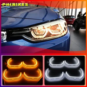 LED Angel Eyes For BMW E60 E61 LCI 528i 530i 535i 550i M5 2007-10 Halogen Headlight Car Lights Accessories Halo 3D DTM LCI Style