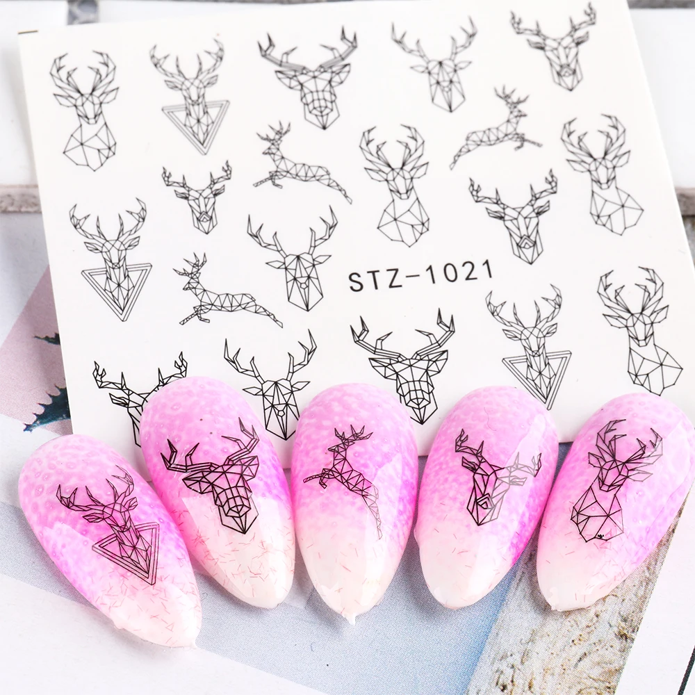 Nail Decals Nail Stickers Nail Art Decoration Abstract Lady Face Nail Decals Water Black Leaf Sliders Paper Nail Art Decor Gel Polish Sticker Manicure Foils