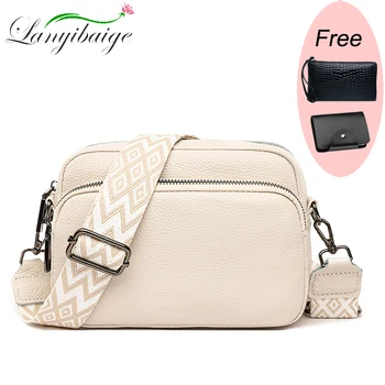 Luxury Solid Color Genuine Leather Ladies Messenger Bag 100% Soft Cowhide Shoulder Crossbody Bags For Women 2023 Female Handbags 1