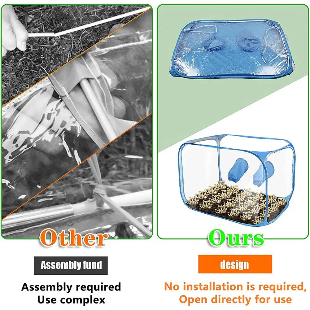 1PC Mushroom Grow Still Air Box Portable Plastic Mycology Propagation Grow Growing Mushroom Kit Hood Fume Stations Containe U9H8, grow tent