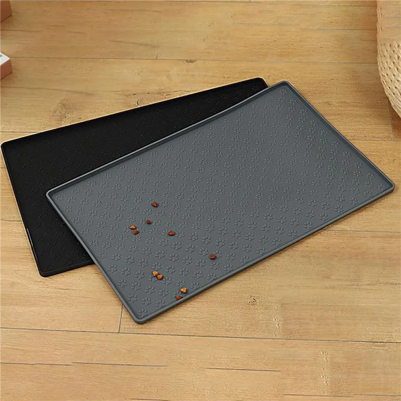 Title 5, Dog Cat Bowl Food Mat with High Lips Silicone N...