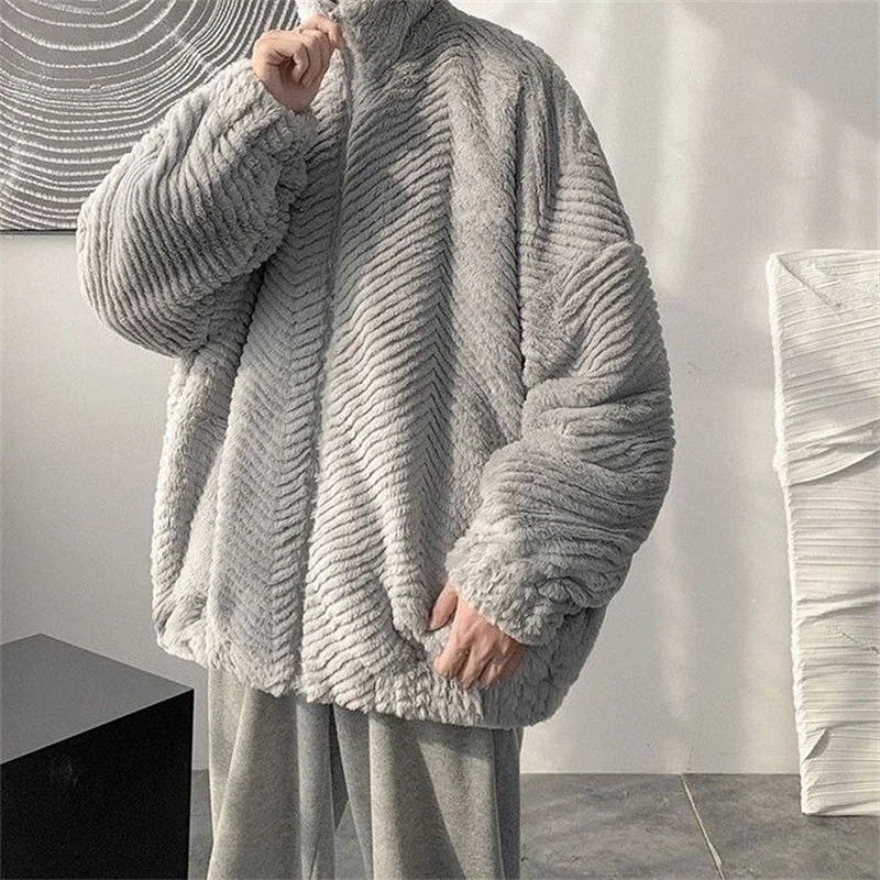 Men Jackets Winter Men Stand Collar Warm Overcoats Male Leisure Long Sleeve Zipper Cotton-padded