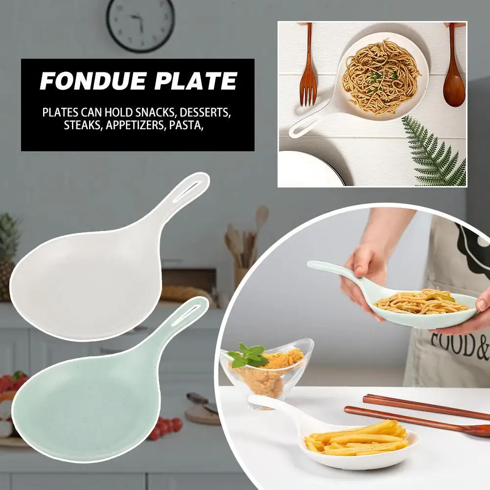 Korean Handheld Dish With Handle Large Spoon Tray Fries Fried Chicken Snack Plate Fruit Dessert Cake Platter Fruit plate cracker tray