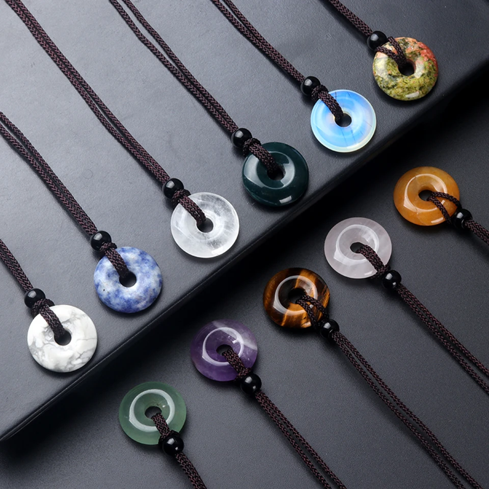 Ciondolo A Ciambella In Ematite Naturale Da 30 Mm - Foto 8