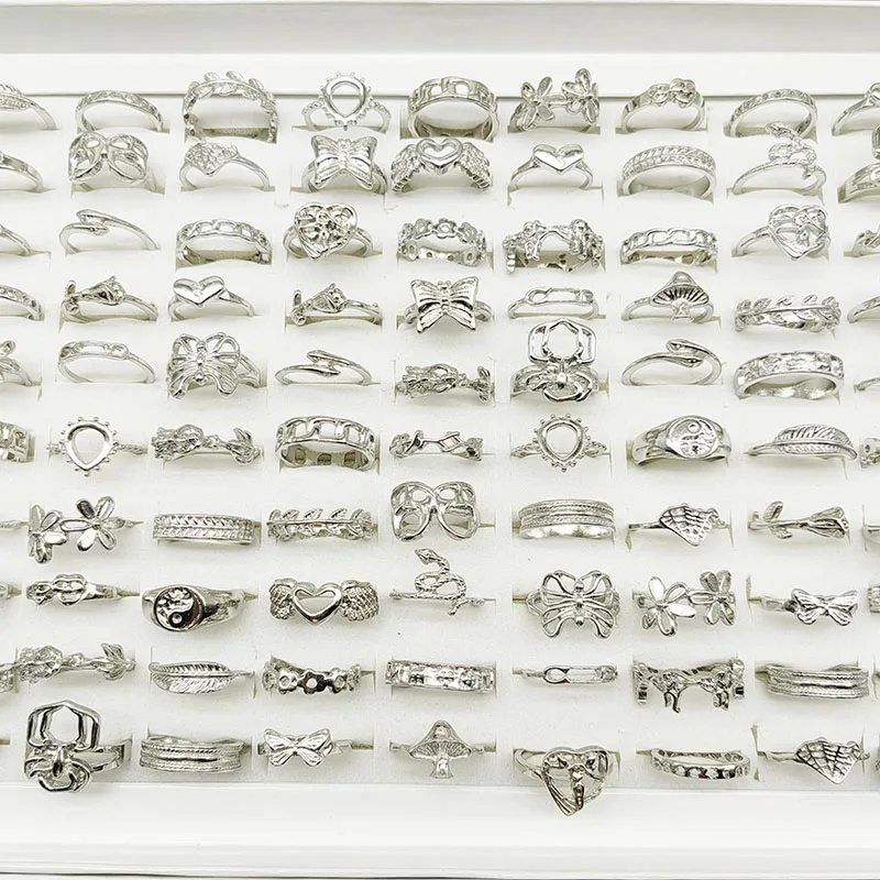 30pcs/lot Gothic Punk Ring Set For Women Men Fashion Butterfly Heart Snake Design Match Rings Daily Wear New Party Jewelry Gifts 3