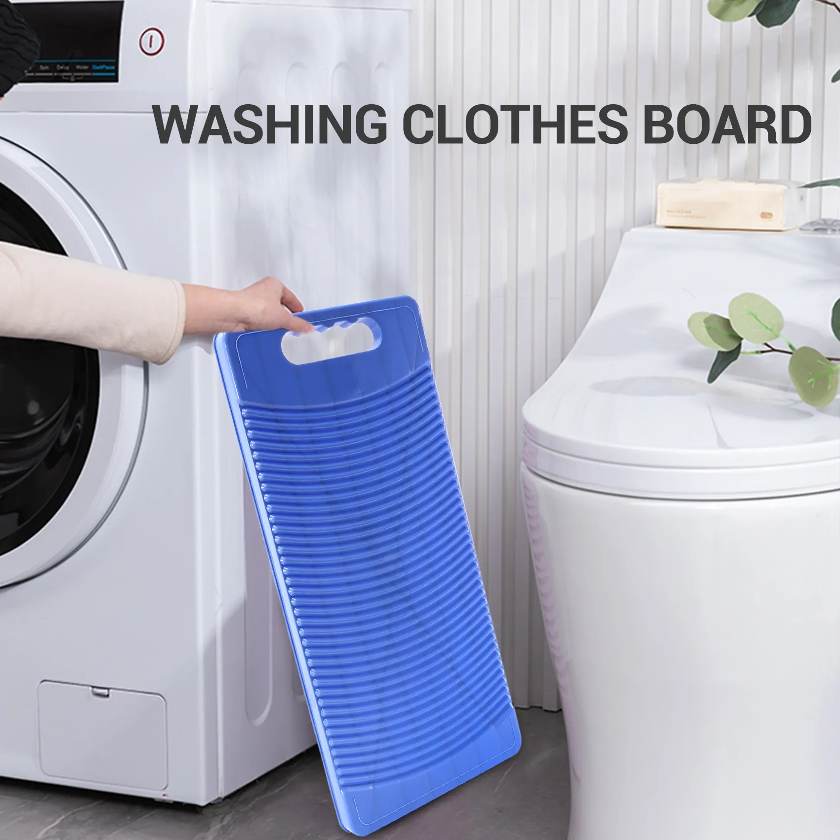 Plastic Rectangle Washboard Wash Clothes Board 50cm long red, green, blue random