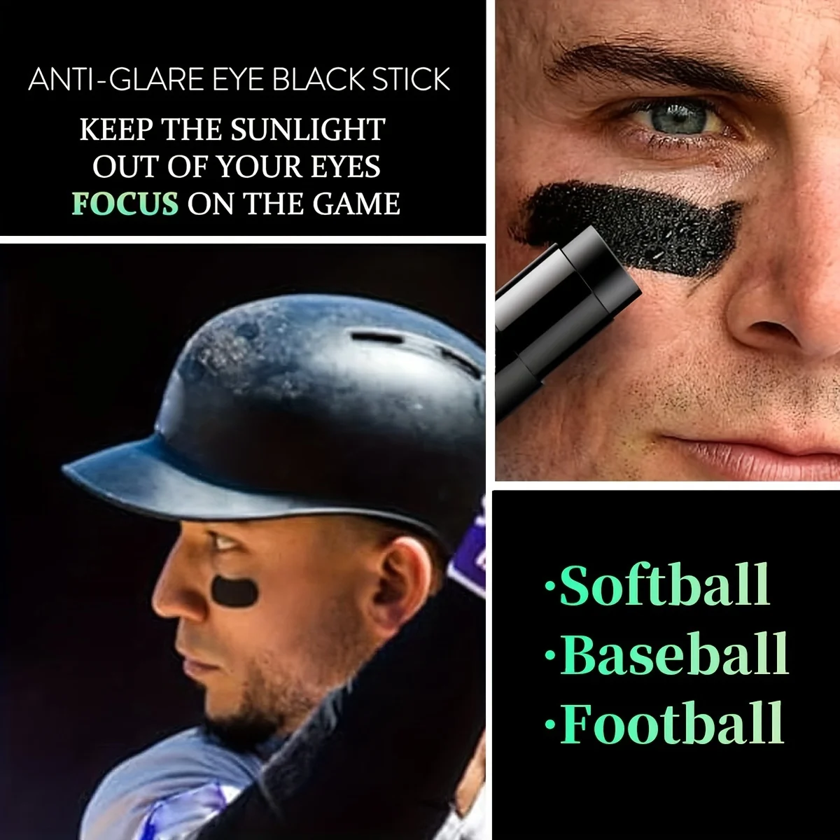 Face & Body Art Paint Sticks Non-Toxic Long-Lasting Sports Makeup for Eye Black Quick-Dry Smudge-Free Ideal for Football 3