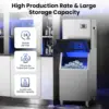 Commercial Ice Maker Machine 550lb/24H Stainless Steel Ice Machine 360lbs Ice Storage Capacity Freestanding Industrial Ice Maker 4