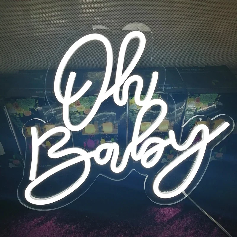 ineonlife Led Oh Baby 30x26cm Neon Sign Light Art Bar Club Wall Hanging Flexible Lighting For Sign Decoration for Room Wedding