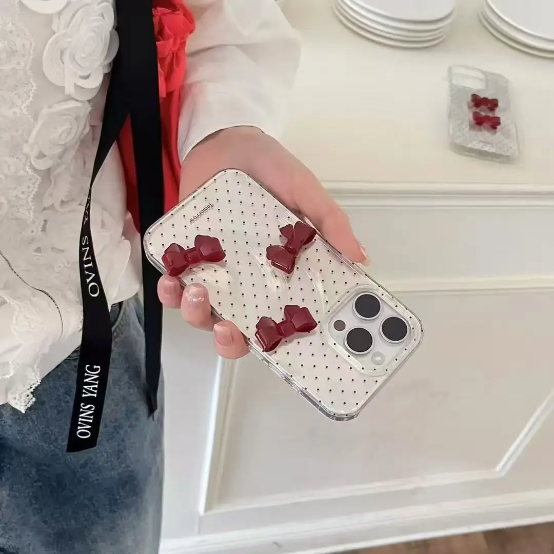 Elegant 3D Bowknot Bling Dot Phone Case