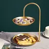 Double Layer Fruit Storage Tray Candy Snack Organizer Plate Nordic Family Party Dessert Rack Home Wedding Decoration 3