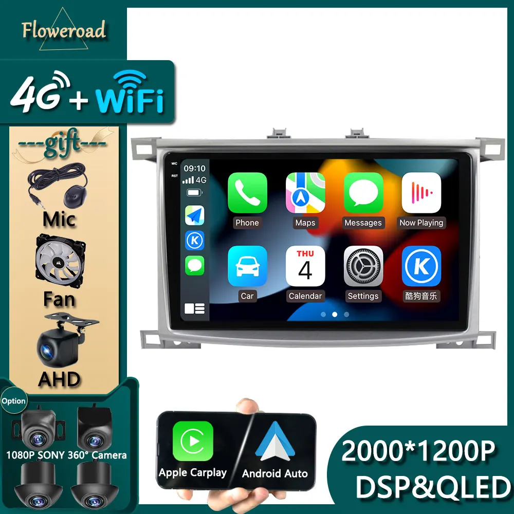 

Android For Toyota Land Cruiser LC 100 2002-2007 For Lexus LX470 J100 2 2002 - 2007 Car Video Multimedia Player Carplay GPS 2DIN