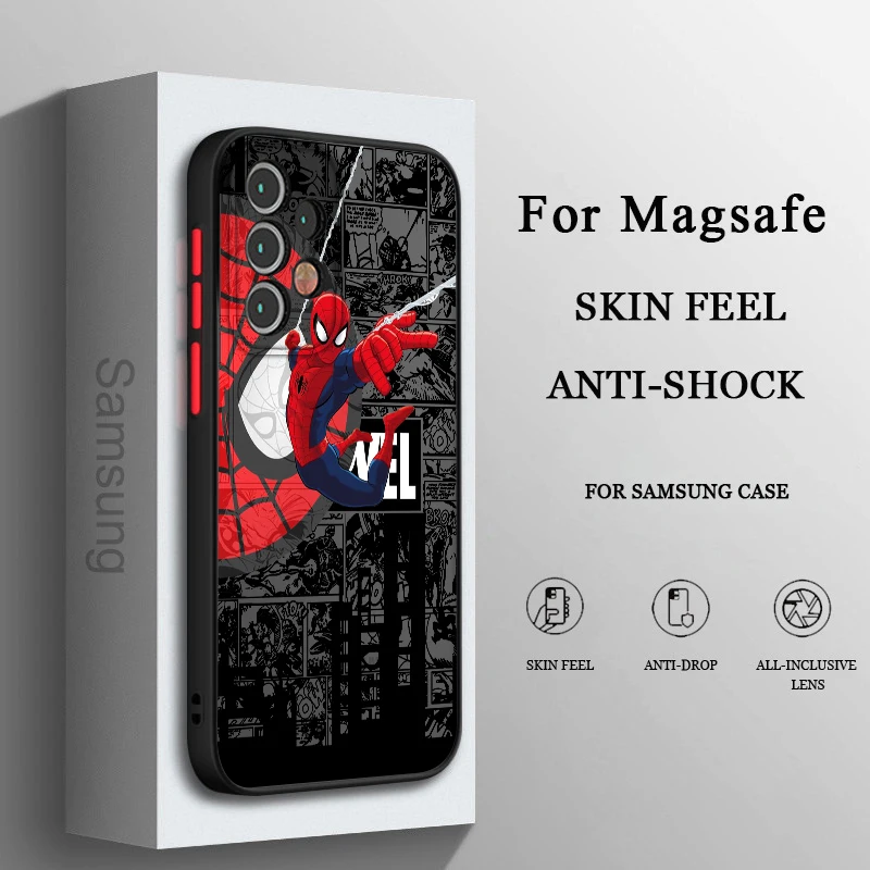 

Marvel Super Cool SpiderMan Phone Case For Samsung A71 A70 A52 A51 A42 A32 A22 A21S A12 A33 A53 Frosted Translucent Cover