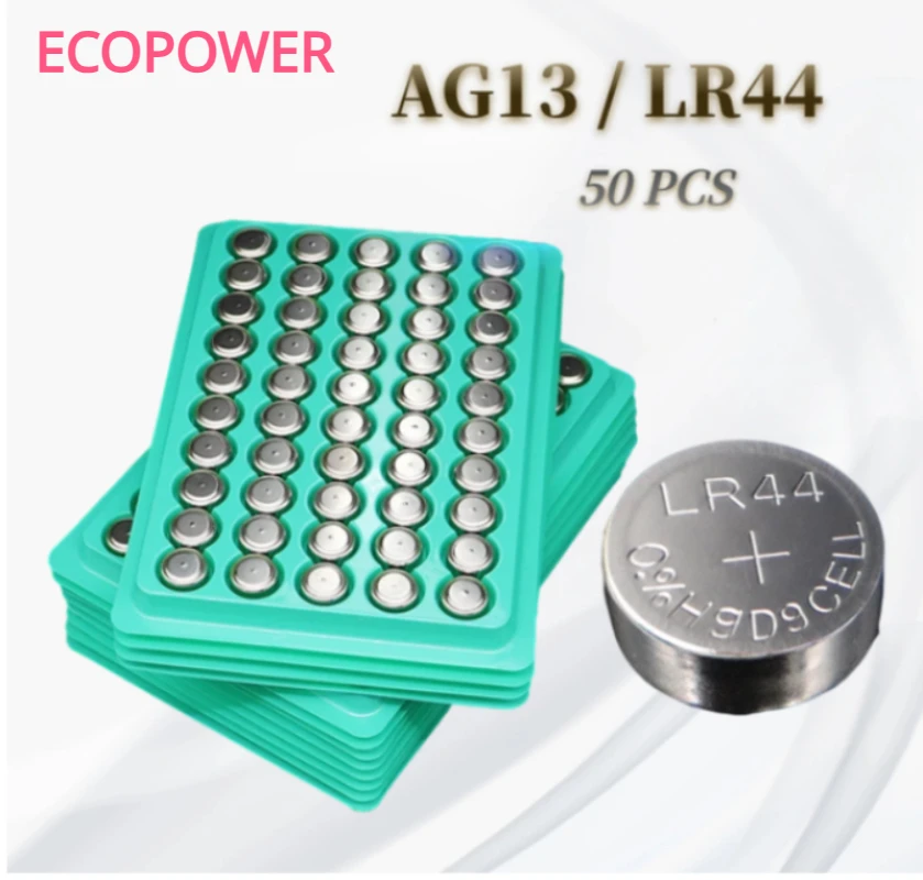 LR44 50pcs AG13 1.55V Watches Cell Coin Battery LR44 Battery 357 SR44
