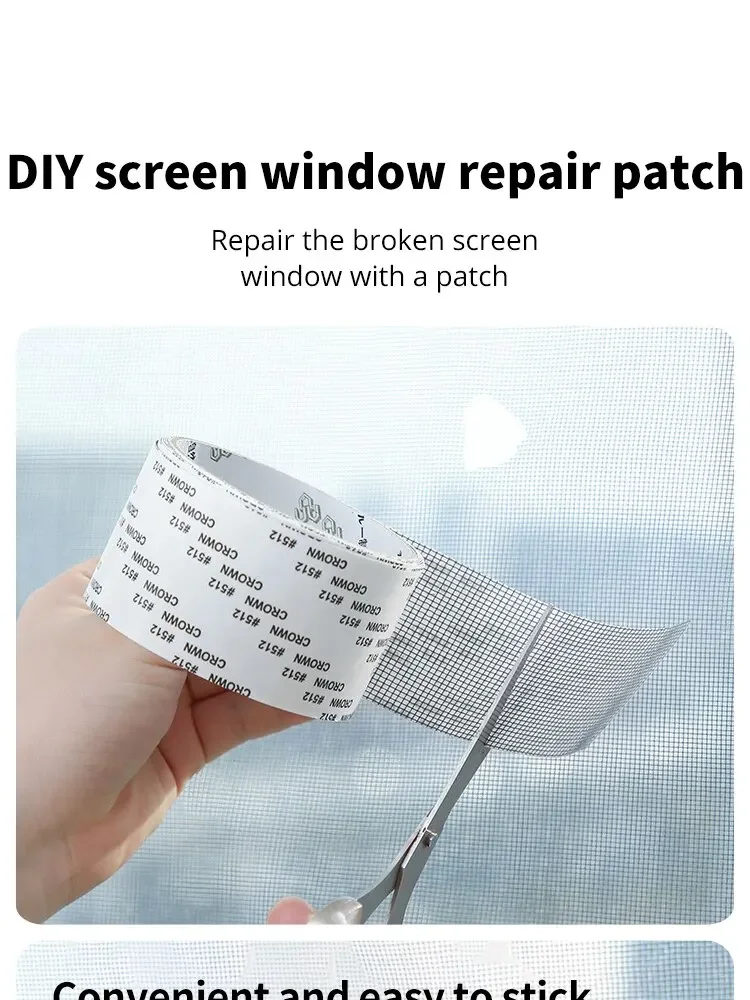 Description Picture 2 of itemWindow Screen Repair Tape Self Adhesive Mesh Tape Net Door Fix Patch Anti Insect Mosquito Mesh Broken Holes Repairing