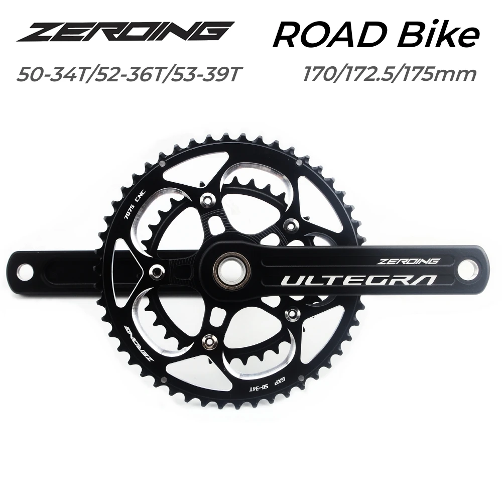 

ZEROING ULTEGRA Road Bike Crank GXP Crankset 50-34/52-36/53-39T Double Chainring With Bottom Bracket 170/172.5/175mm for Shimano