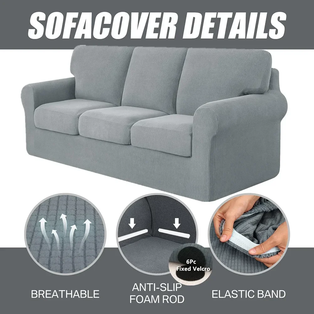 Stretch Jacquard Sofa Covers 1 2 3 4 Seater Couch Cover for Living Room Thick Sofa Slipcovers for Pets Kids Furniture Protector 5
