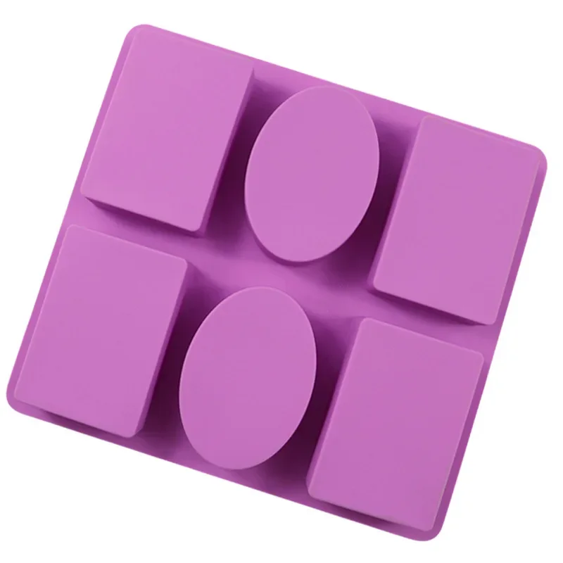 6 Cups Silicone Flower Soap Molds Silicon Rectangle Candle Moulds Oval Soap Bar Making Tool silicone mold soap molds