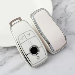 Luxury TPU Car Key Cover Case (4button white cover)