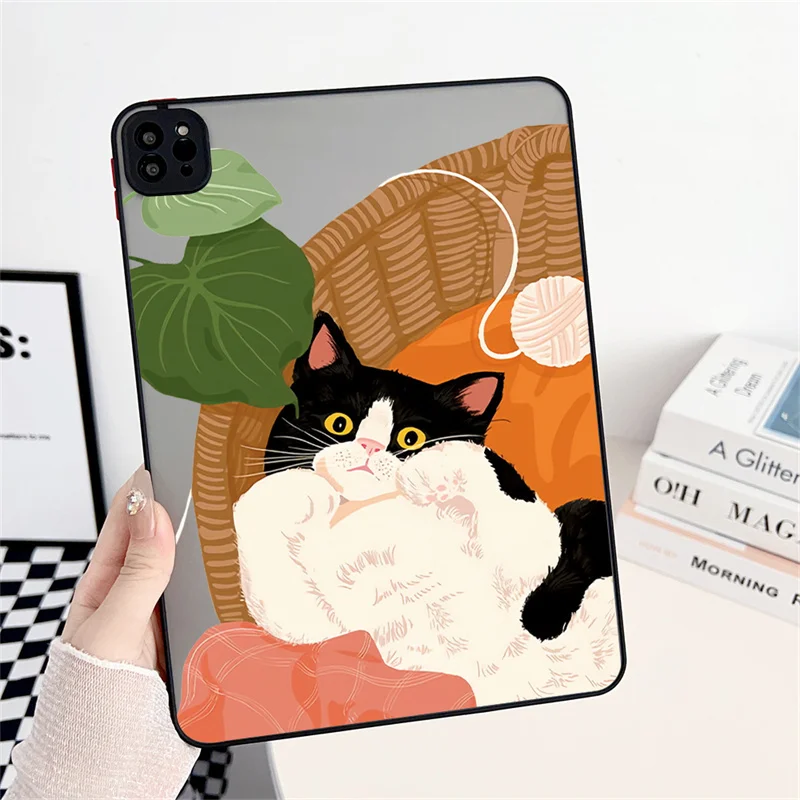 

Cover for IPad 10 Case10.2 9th 8th 7th Gen Air 4 5 th Generation 2022 Pro 11 12.9 10.5 Mini 6 Funda Cute Cat Flower Plants Case