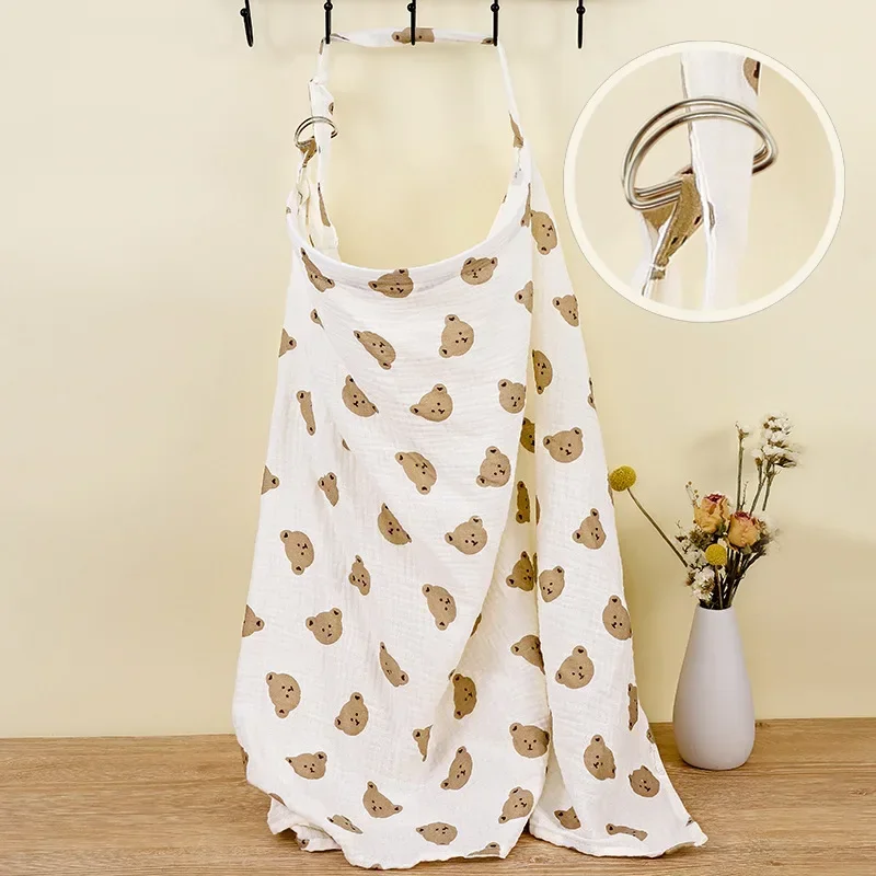 Nursing Cover Breastfeeding Cotton Baby Feeding Nursing Shawl Adjustable Privacy Apron Baby Carseat Covers Stroller Blanket