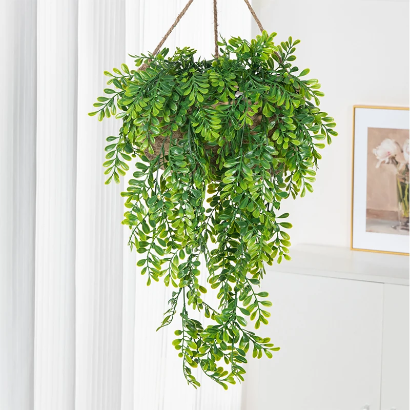 

5 head 69 mesh fern Artificial Plastic plants Rattan for Home Wall Hanging Christmas Garlands Wedding arch Decor Background Wall