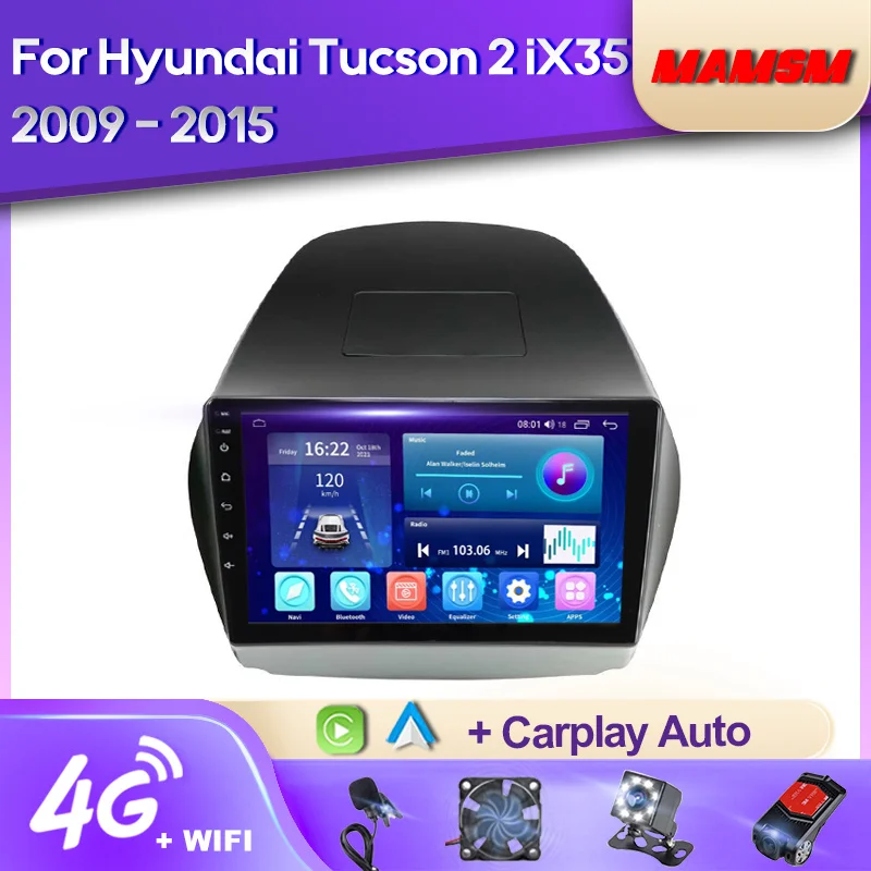 

MAMSM 10" 2K QLED Android 12 Car Radio For Hyundai Tucson 2 LM IX35 2009 - 2015 Multimedia Video Player GPS 4G Carplay Autoradio