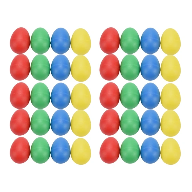 40Pcs Shaker Eggs Plastic Musical Egg Shaker With 4 Colors Kids Maracas Egg Percussion Toys 1