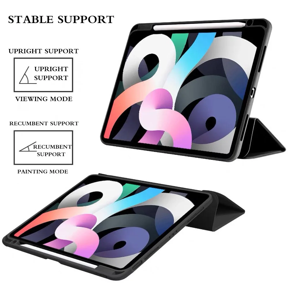 New Case For iPad Pro 13/11 M4 Air 11/13 M2 Cover Acrylic Transparent Table Case For IPad 10th 4/5/6/7/8/9th Pencil Holder Case 5