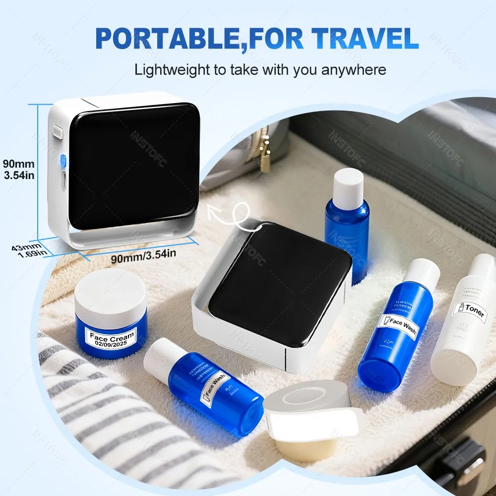 12-15mm Thermal Label Printer Similar as D11 D110 D101 Marklife P15 Mini Label Maker Pocket Label Machine with Adhesive Labels