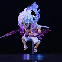 ⁦مجسم لوفي القير الخامس الشمس نيكا من أنمي ون بيس للعرض والتجميع بطول 10 سم | One Piece Monkey D. Luffy Gear 5 Sun Anime Figure 10cm⁩ - الصورة ⁦2⁩