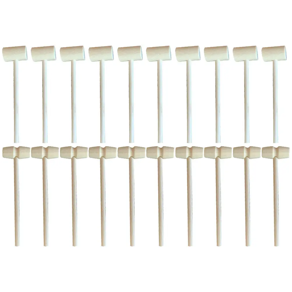 20Pcs 나무 망치 어린이를위한 미니 망치 DIY 공예 케이크 장식 천연 나무 망치 부드럽고 안전한 경량 휴대용 부활절