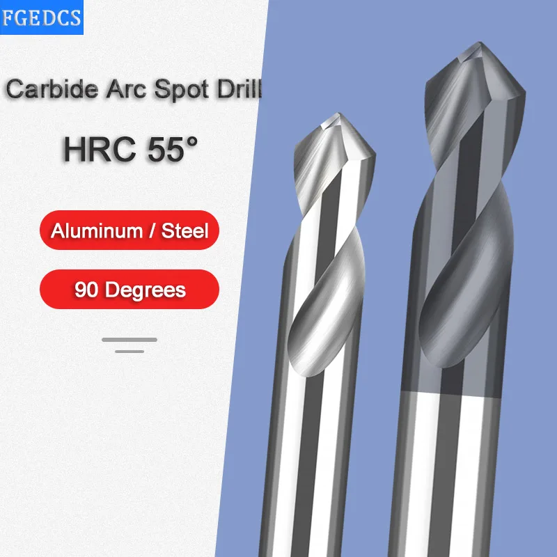 

Carbide Tungsten Steel Arc Spot Drilling Aluminum End Mill 90 Degrees 1 2-12mm Chamfer Mill Center Bit CNC Milling Cutter HRC55