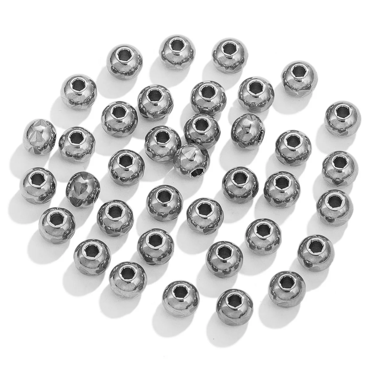 Stainless Steel Sanding Beads Handmade Bracelet Spacer Waterproof Bead Jewelry Accessories 6