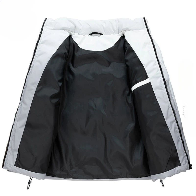 Men Fashion Gradient Color Cotton Clothing Winter New Male Stand-up Collar Thicken Warm Loose Outwear Casual Versatile Outerwear