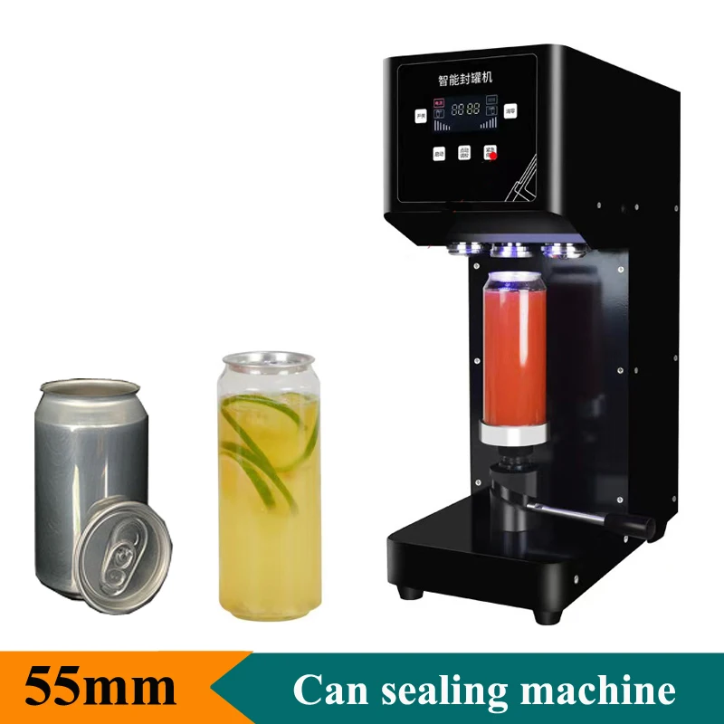 Commercial Can Sealing Machine 55mm Caliber Beverage Bottle PET/Aluminum Bottle 330/500/650ml Cans Sealer