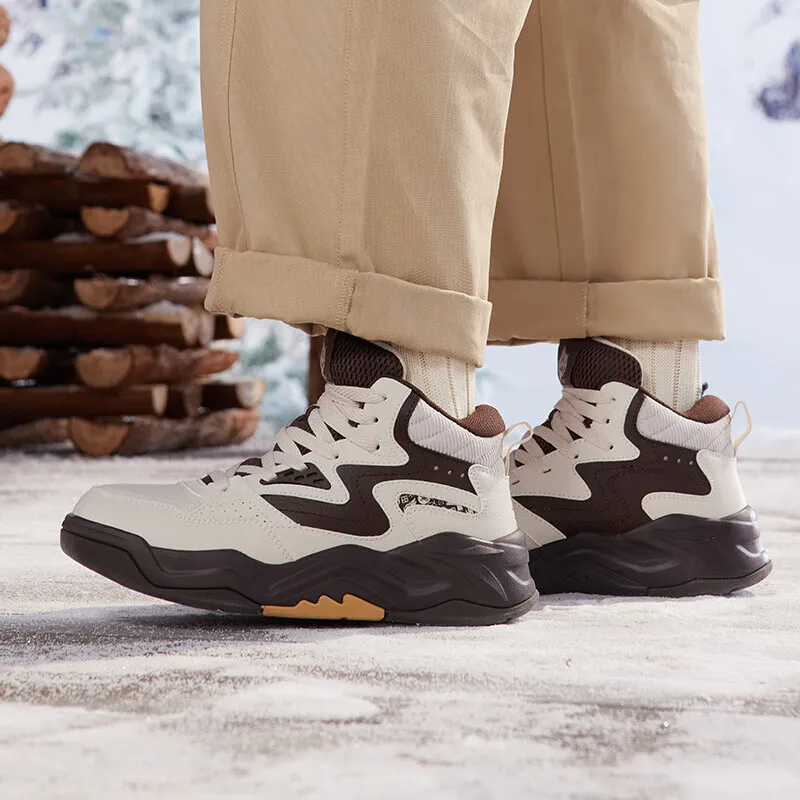 361 Degrees New Men's Sports Shoes Winter High-Top Velvet Warm