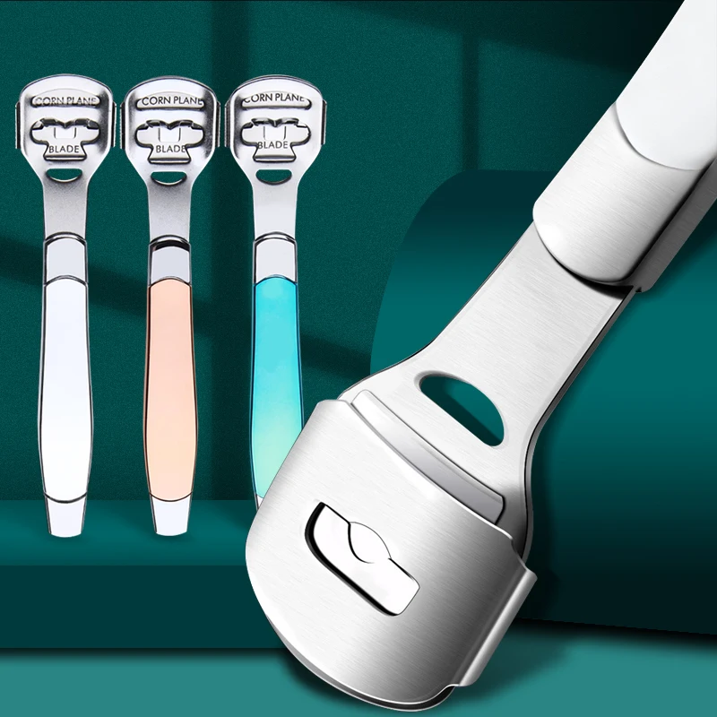 

Foot Callus Shaver Heel Hard Skin Remover Hand Feet Pedicure Razor Tools Shavers Stainless Steel Handle 10 Blades Foot Care Tool